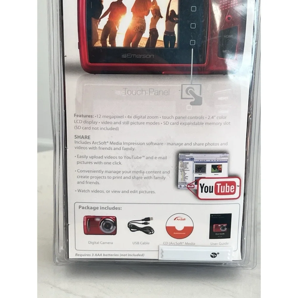 Emerson‎ EDC240 Digital Camera 12MP Point And Shoot Red New
